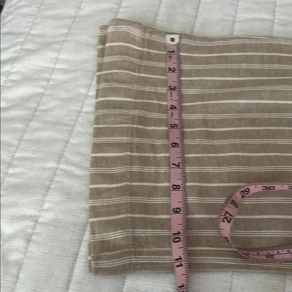 (BRIGGS).women’s Striped Tan and White Wide Leg Pants size L - Picture 8 of 11
